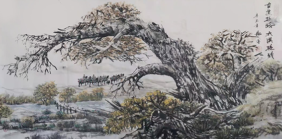 杨平作品9《古道丝路 大漠驼铃》